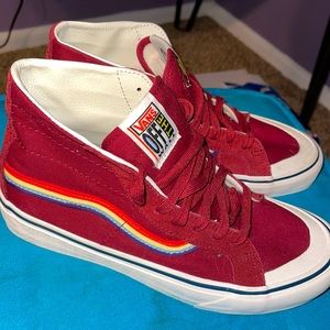 Red Rainbow Pride Vans